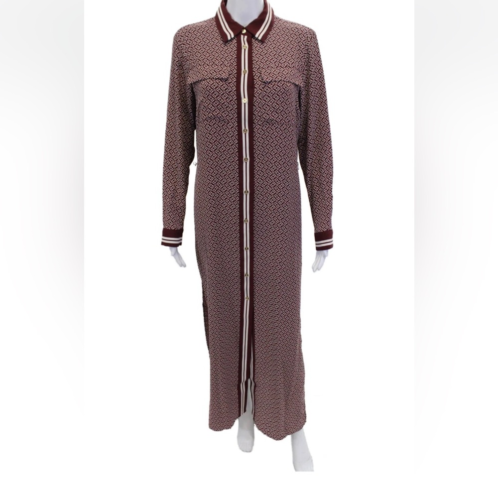 Micheal Kors Geometric Patterned Long Sleeve Dress button down